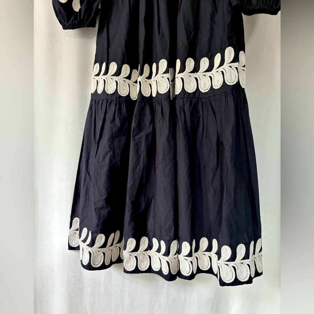 NWOT - By Anthropologie Embroidered Puff-Sleeve Midi Dress size small petite - Picture 7 of 10